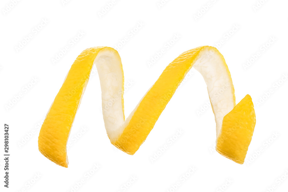 Lemon peel isolated on white background without a shadow. Healthy food Lemon peel isolated on white background without a shadow. Healthy food