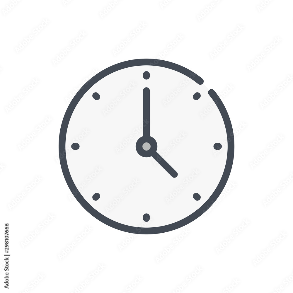 Time and clock color line icon. Watch and time management vector outline colorful sign. Time and clock color line icon. Watch and time management vector outline colorful sign.