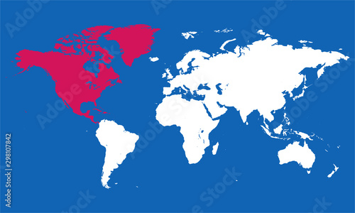World map north america vector illustration