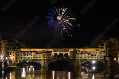 fireworks in florence, tuscany, italy