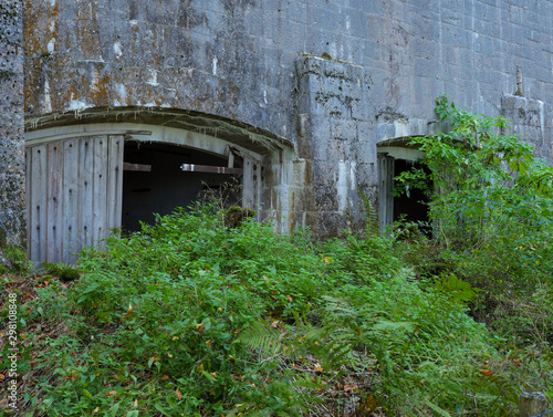 OBERSALZBERG, GERMANY - October 29, 2018: WW2 remains, Coal bunker - Remains of Hitlers Berghof, Obersalzberg, Berchtesgaden, Bavaria, Germany