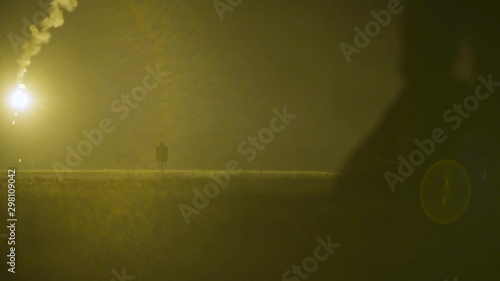 Flare falling during night training