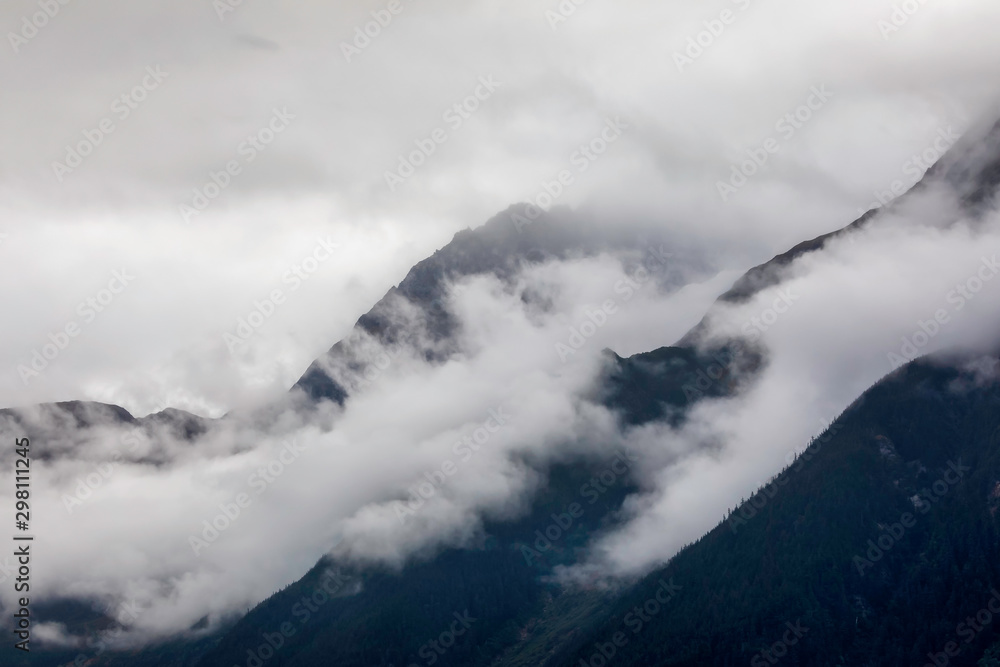 Clouds Hugging the Mountains, Overcast Day