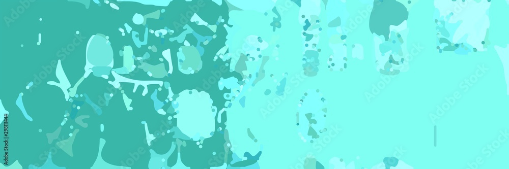 abstract modern art background with aqua marine, light sea green and pale turquoise colors