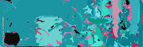 abstract modern art background with shapes and light sea green, pale violet red and medium turquoise colors