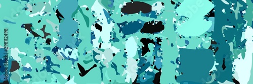 abstract modern art background with shapes and medium aqua marine, light cyan and very dark blue colors