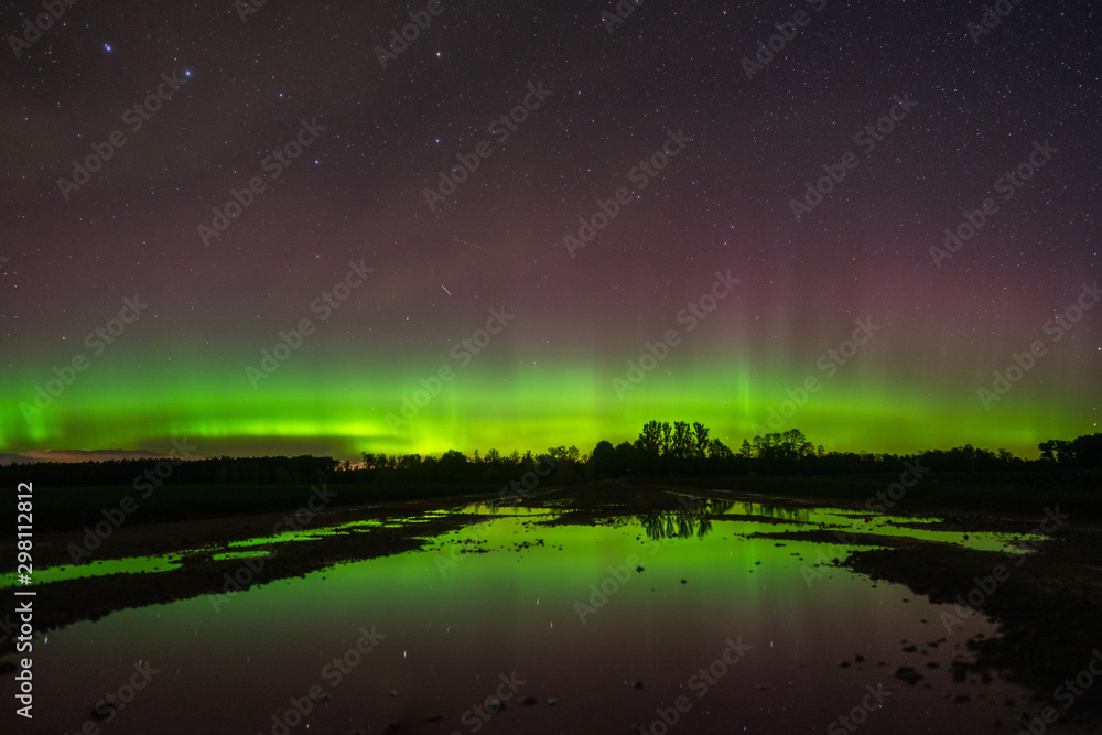 aurora borealis over the water