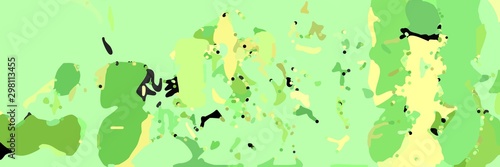abstract modern art background with shapes and tea green, pastel green and very dark green colors