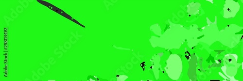 abstract modern art background with shapes and neon green  pale green and very dark blue colors