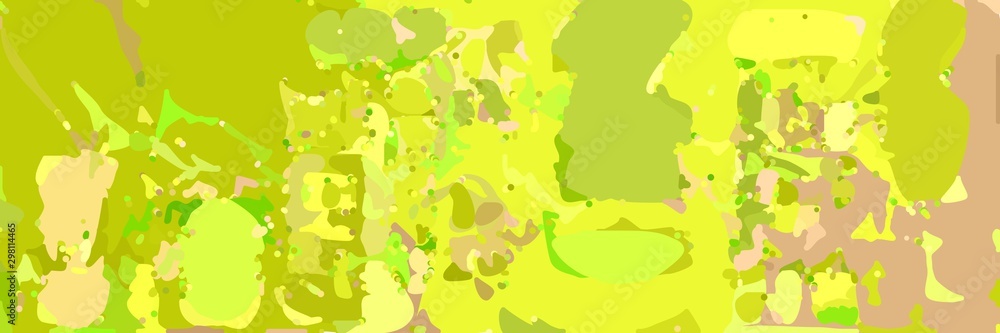 abstract modern art background with shapes and green yellow, khaki and navajo white colors