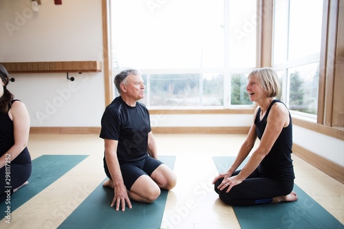 People chatting after - or before - yoga class photo