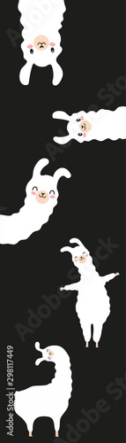 funny alpaca drawing for postcards, bookmarks