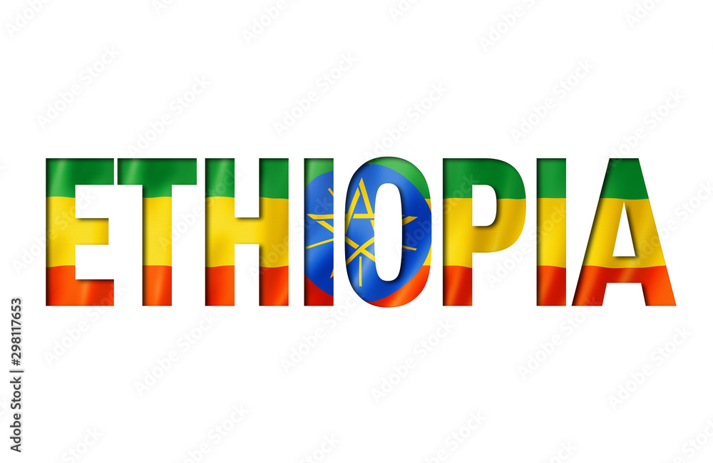 Fototapeta premium ethiopian flag text font