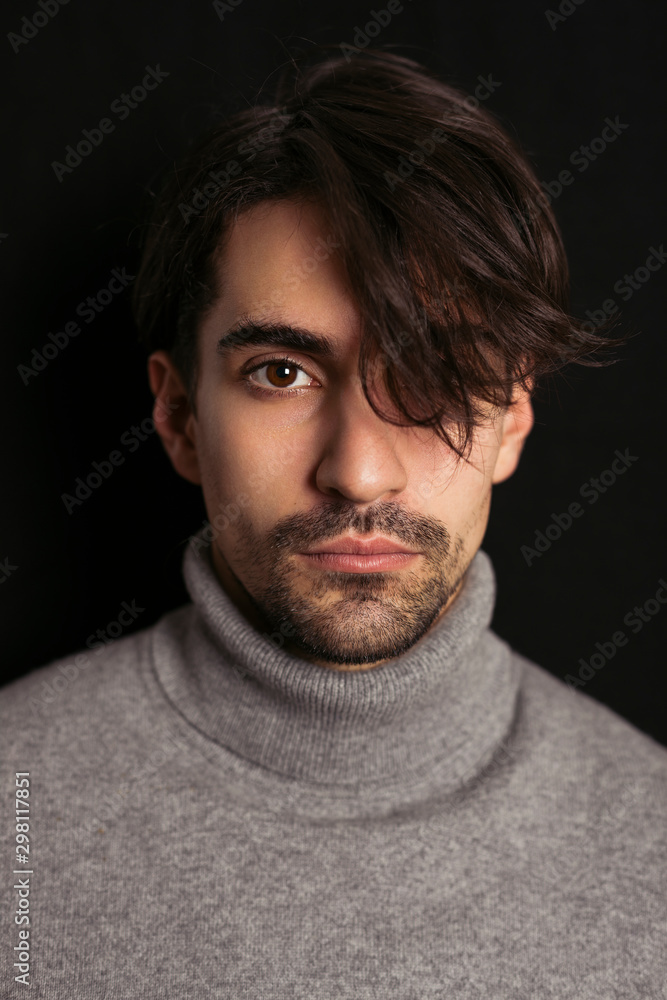 Man portrait on black background Man portrait on black background