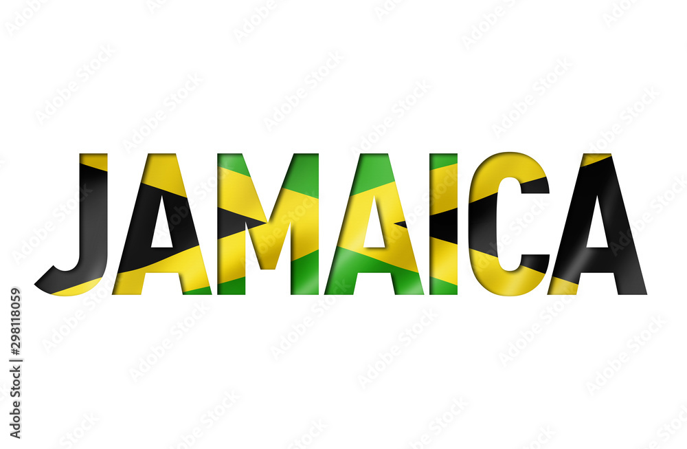 Fototapeta premium jamaican flag text font