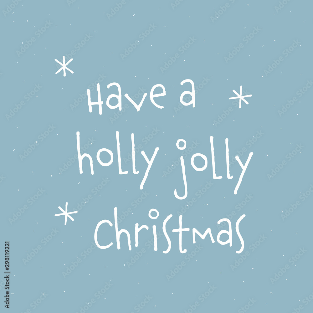 Christmas greeting lettering card white star blue sky background