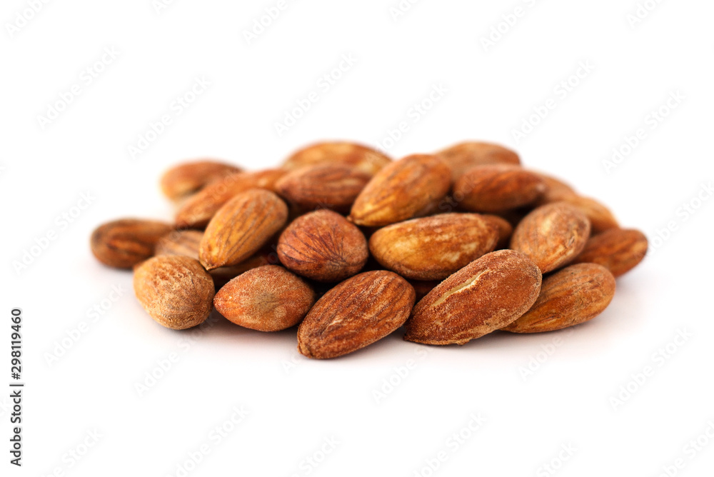 peeled young almonds on a white background, isolate, nut antioxidant peeled young almonds on a white background, isolate, nut antioxidant