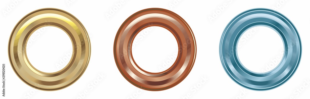 Solid Brass Eyelets, Multicolored eyelets, Grommets set isolated. Metal, brass, steel, gold, silver eyelets. Vector image. Solid Brass Eyelets, Multicolored eyelets, Grommets set isolated. Metal, brass, steel, gold, silver eyelets. Vector image.