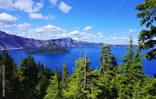 Deep Blue Lake in the Mountains Crater Lake National Park Oregon USA