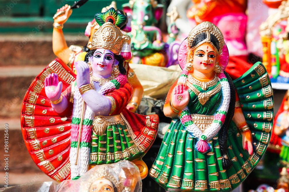 Indian God Lord Krishna and Radha Idols Statues