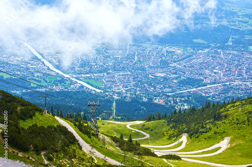 View of Innsbruck from Seegrube Mountain. Tirol, Austria. photo