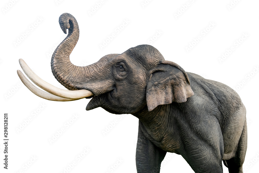 Naklejka premium Thailand elephant statue isolated on white background. File contains with clipping path so easy to work.