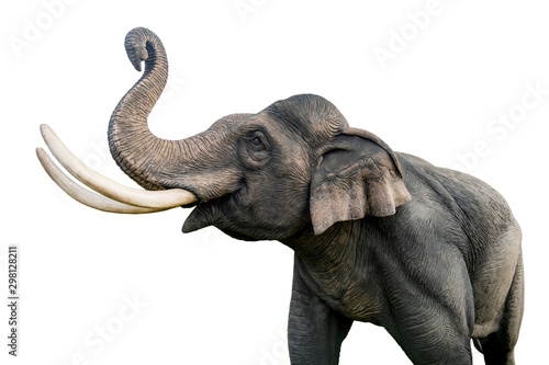 Thailand elephant statue isolated on white background. File contains with clipping path so easy to work.
