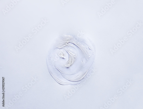 Cosmetic cream transparent texture. Sample on light background