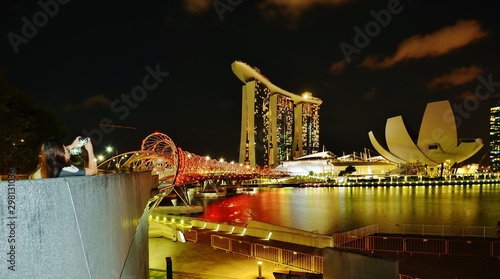 Night view of downtown Singapore