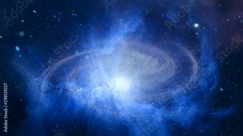 Spiral galaxy in deep space loop animation photo