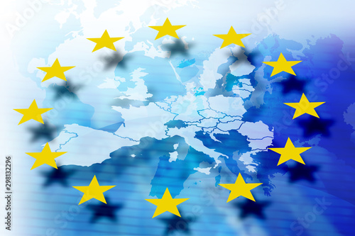Zarys konturów państw będących członkiem Unii Europejskiej © katarzyna