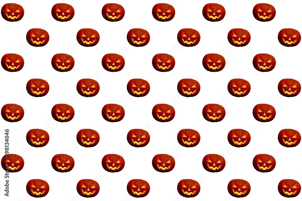 Halloween pumpkin seamless pattern on a white background Halloween pumpkin seamless pattern on a white background