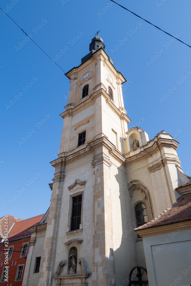 Cluj Napoca, Romania - 22 Oct, 2019: Franciscan Temple in Cluj Napoca, Romania,