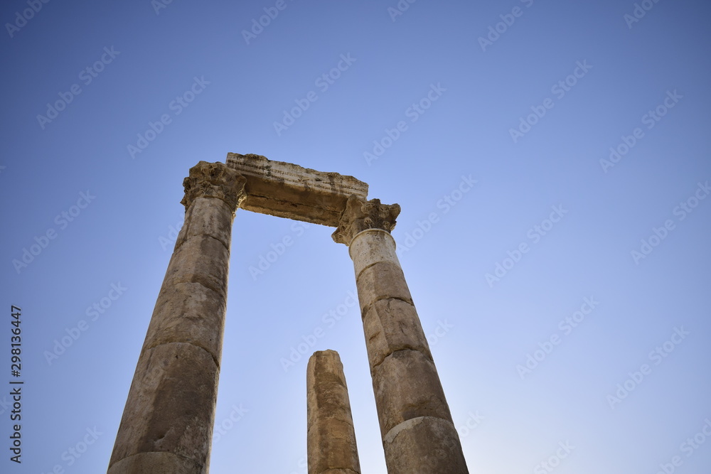 pillars at ancient city with beautiful background