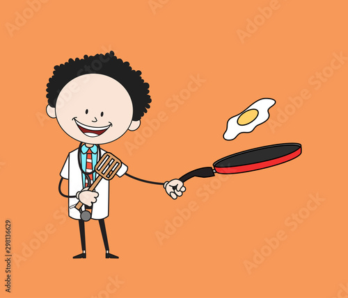 Cartoon Doctor - Preparing Food