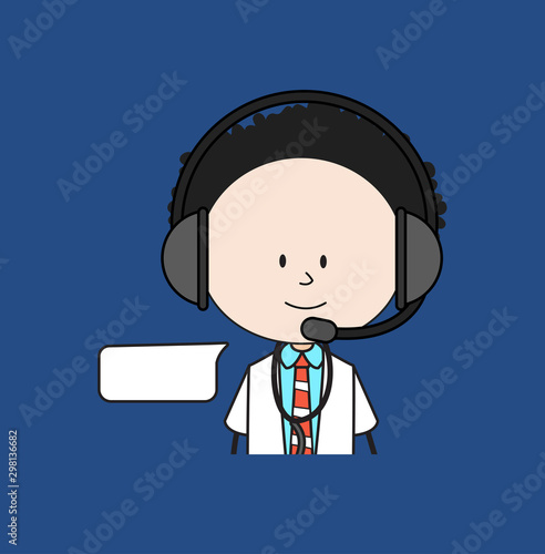 Cartoon Doctor - Providing a Customer Service