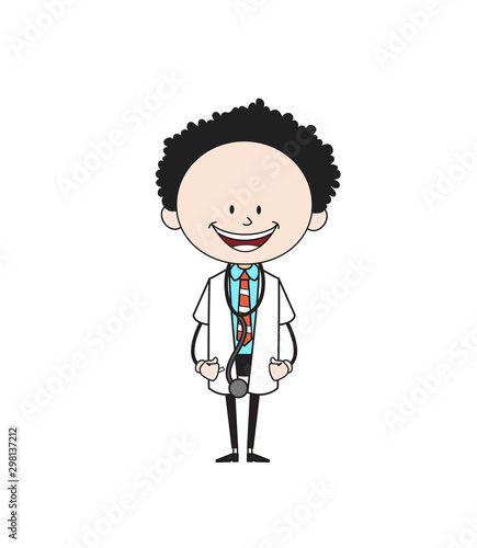 Cartoon Doctor - in happy mood