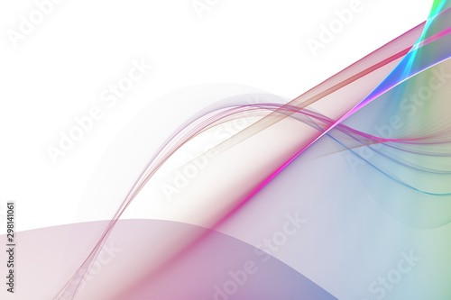 Abstract colorful waves at white background