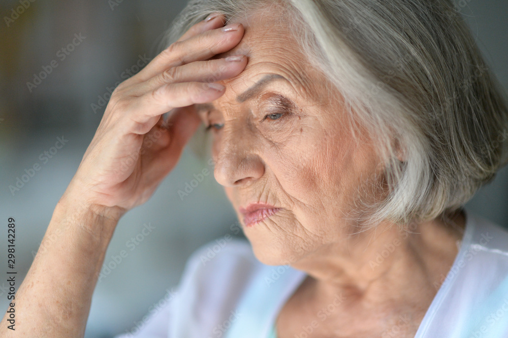 Close up portrait of sad senior woman Close up portrait of sad senior woman