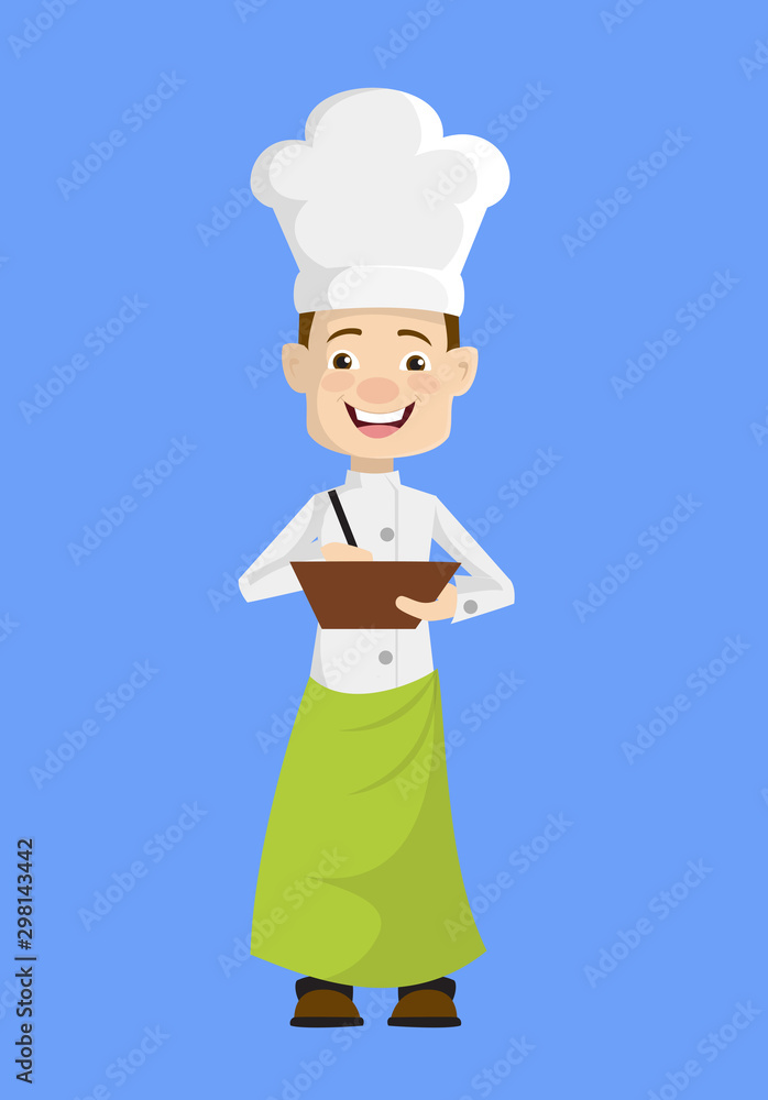 Chef - Preparing Report in Happy Mood Chef - Preparing Report in Happy Mood