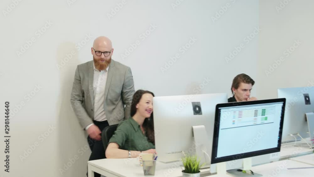 People working with data in modern office People working with data in modern office