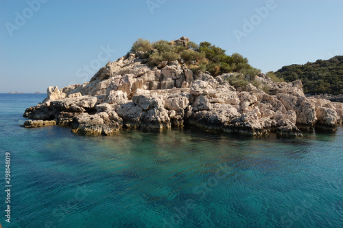 A neat small isle near Çukurbağ peninsula, Kaş, Turkey