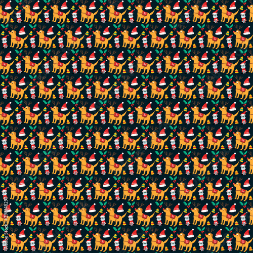 Funny christmas pattern background vector.EPS10