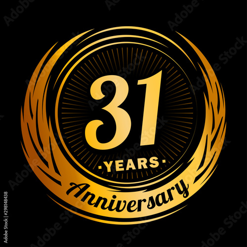 31 years anniversary. Anniversary logo design. Thirty-one years logo.