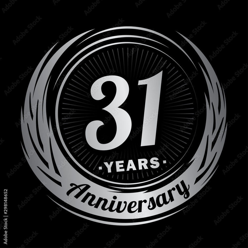 Fototapeta premium 31 years anniversary. Anniversary logo design. Thirty-one years logo.