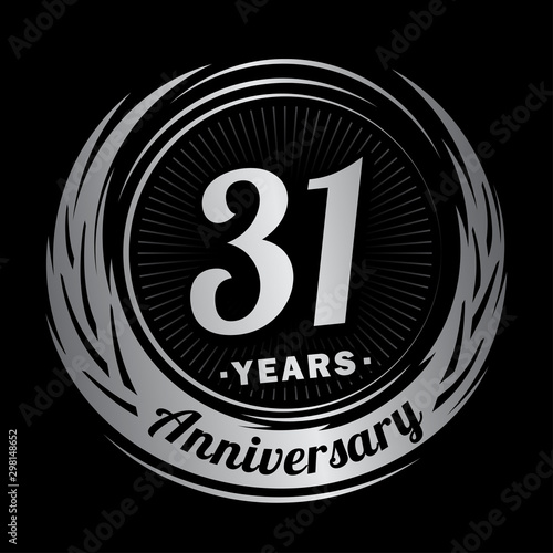 31 years anniversary. Anniversary logo design. Thirty-one years logo.