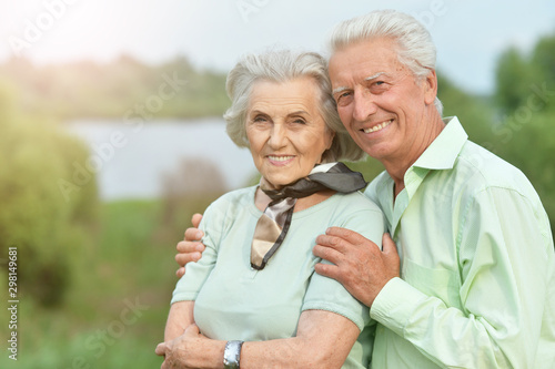 Close up portrait of beautiful senior couple posing