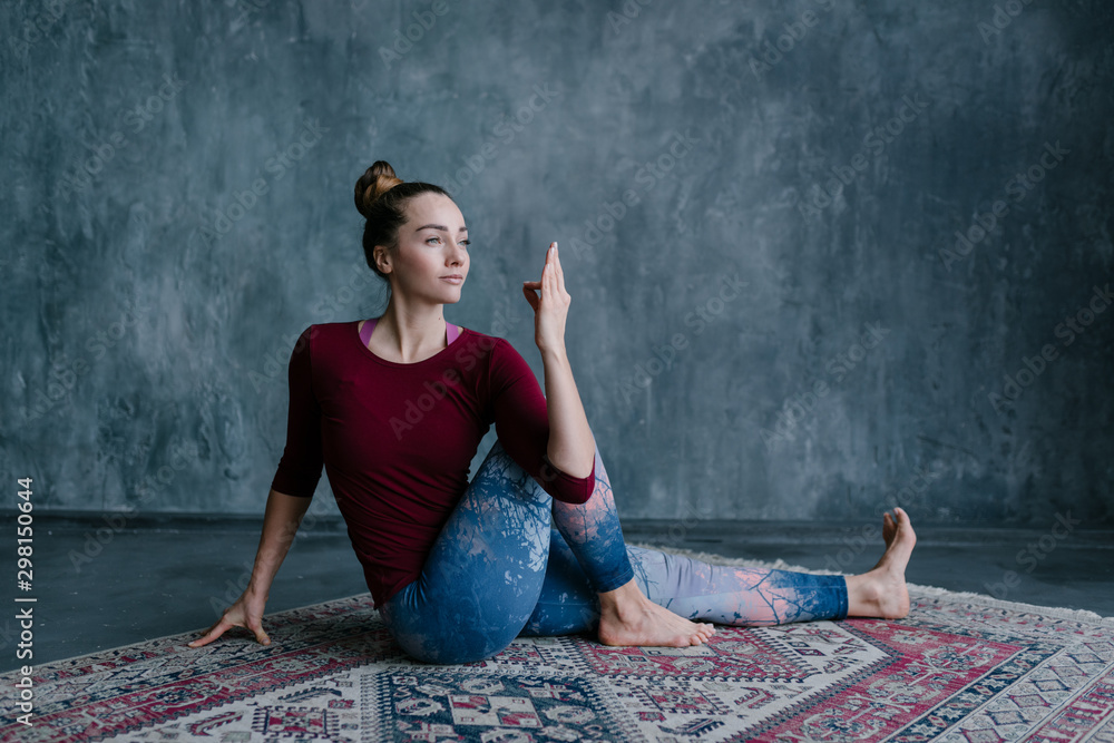 Woman practicing yoga Woman practicing yoga