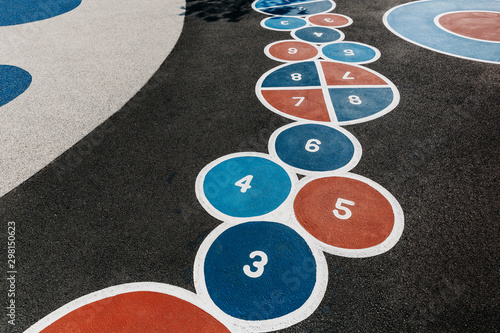 Modern Hopscotch Game on Playground photo