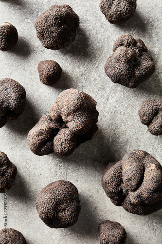 Exclusive black truffles in composition photo